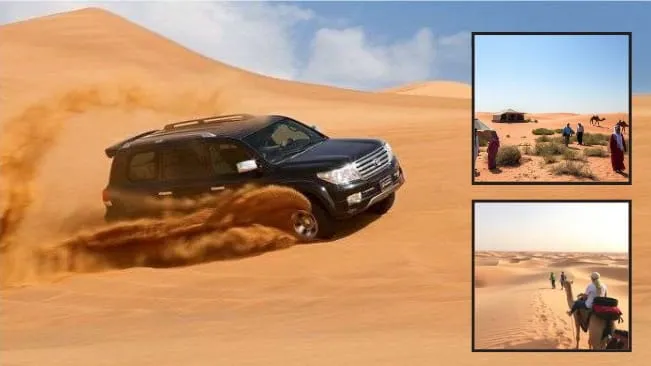 Eco-Friendly Desert Safari Dubai with sustainable camp and sunset dunes