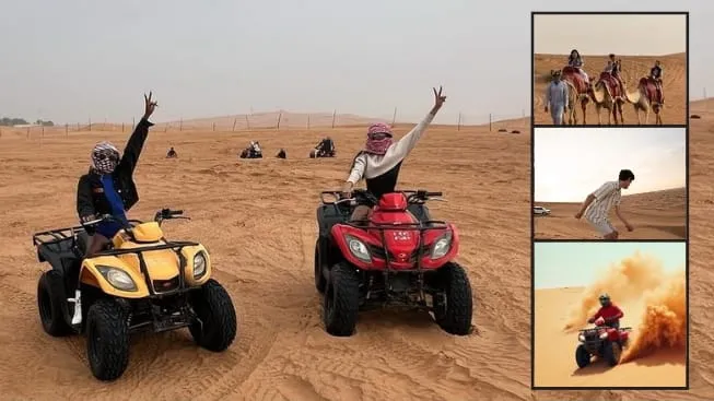 Quad Bike Desert Safari Dubai with ATV riding and desert dunes